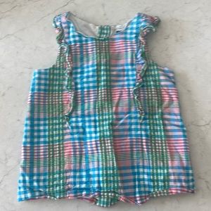 Plaid cotton tank top with lining